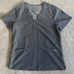 Figs Casma Three-Pocket Scrub Top - Graphite, Size Medium